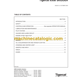 Tigercat 630B Skidder Service Manual (6301001 - 6301999) (13062A)