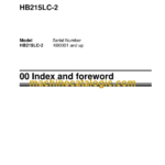 Komatsu HB215LC-2 Hydraulic Excavator Shop Manual (HB215LC-2 K60001 and up)
