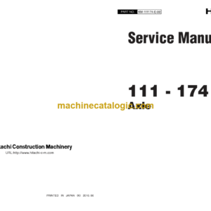 Hitachi 111-174 Axle Service Manual