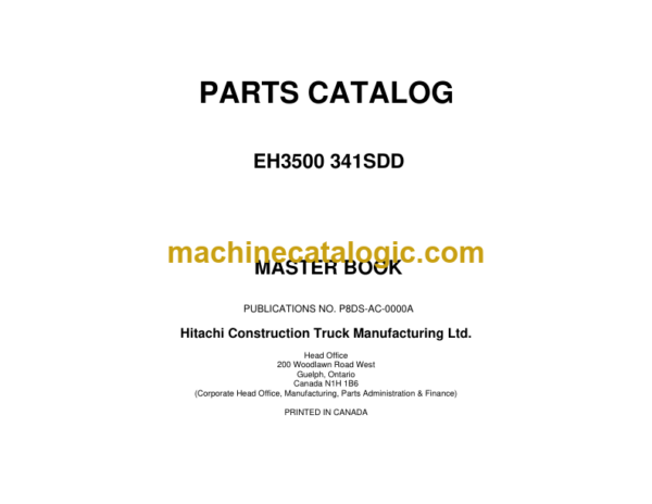 Hitachi EH3500 341SDD, 341SDC, EXXARO 8DS, 341SD, 342SD, 342SDC Parts Catalog