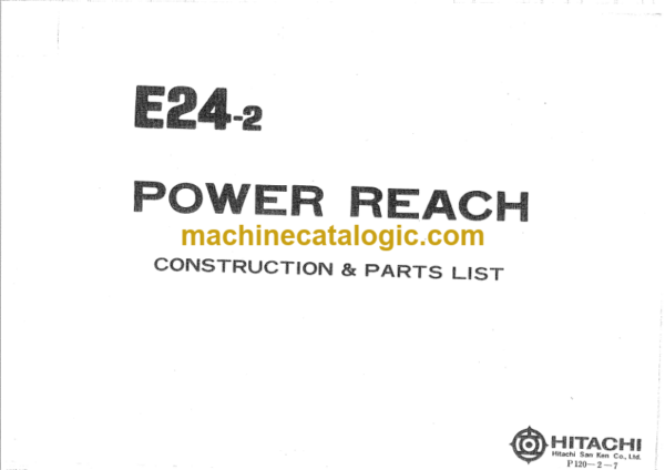 Hitachi E24-2 Power Reach Parts Catalog