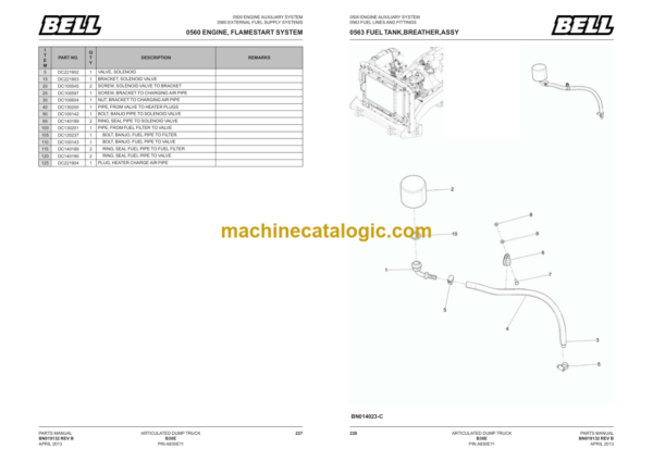 BELL E-SERIES ADT - B30E - Parts Manual