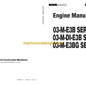 Hitachi 03-M-E3B SERIES ,03-M-DI-E3B SERIES ,03-M-E3BG SERIES Engine Manual