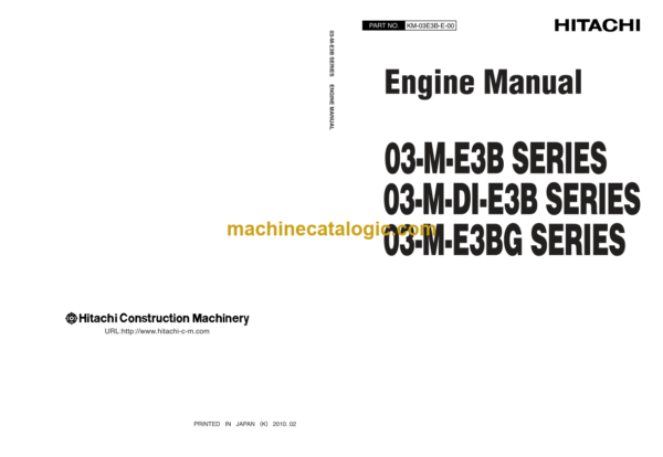 Hitachi 03-M-E3B SERIES ,03-M-DI-E3B SERIES ,03-M-E3BG SERIES Engine Manual