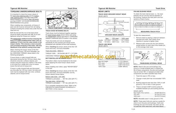 Tigercat 480 Mulcher Service Manual (4800101 - 4801000) (33591A)