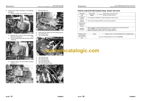 Komatsu PC88MR-8 Hydraulic Excavator Shop Manual (SEN04329-15)