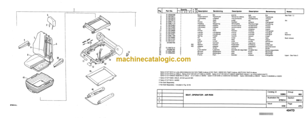 Hitachi EH750 404TD Parts Catalog