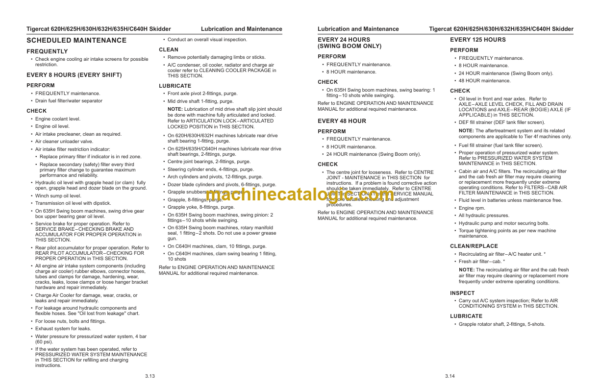 Tigercat 620H, 625H, 630H, 632H, 635H, C640H Skidder Service Manual (6250801–6251000) (60195AENG)