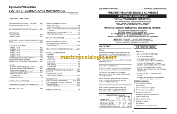 Tigercat M760 Mulcher Service Manual (760M0101 - 760M0500) (14674A)