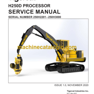 Tigercat H250D Processor Service Manual (250H2201 - 250H3600) (51067AENG)