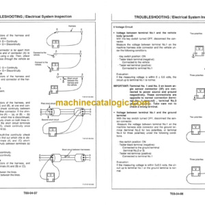 Hitachi EX-5 Excavator Working Range and Base Machine Roll Angle Monitor System Service Manual