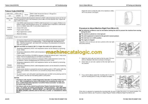 Komatsu PC1250-11E0 PC1250SP-11E0 Hydraulic Excavator Shop Manual (SEN06771-07)