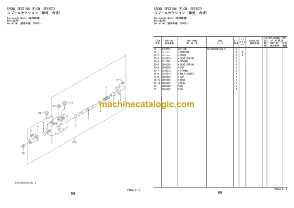 Hitachi AX38U-6A Hydraulic Excavator Inner Parts Catalog