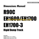 Hitachi R90C, EH1600, EH1700, EH1700-3 TS19009 Rigid Dump Truck Dimensions Manual