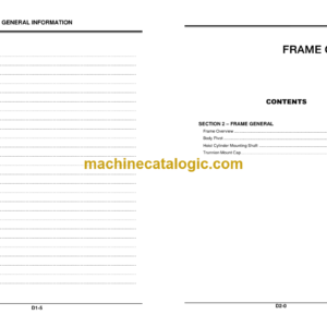 Hitachi R90C, EH1600, EH1700, EH1700-3 TS19009 Rigid Dump Truck Dimensions Manual