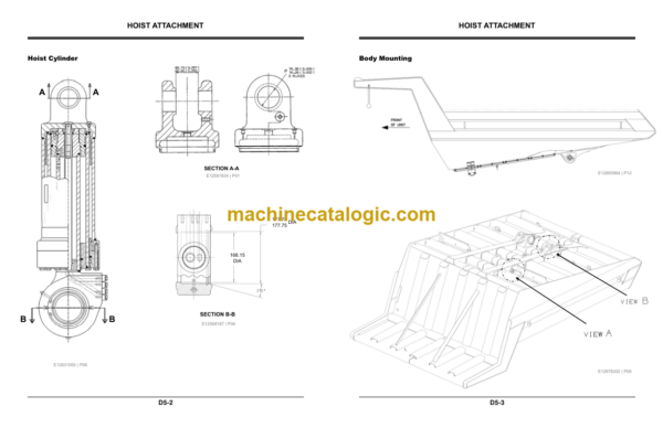 Hitachi R90C, EH1600, EH1700, EH1700-3 TS19009 Rigid Dump Truck Dimensions Manual