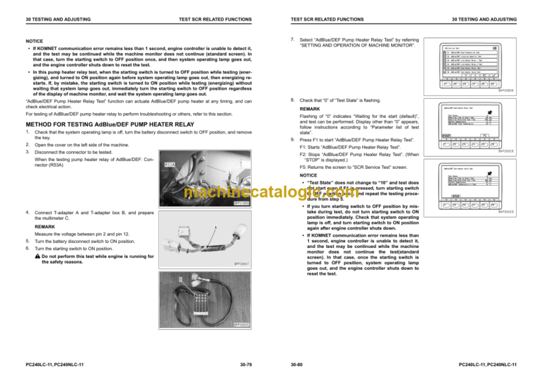 Komatsu PC240 -11 PC240LC -11 PC240NLC-11 Hydraulic Excavator Shop Manual (UENBM00332)