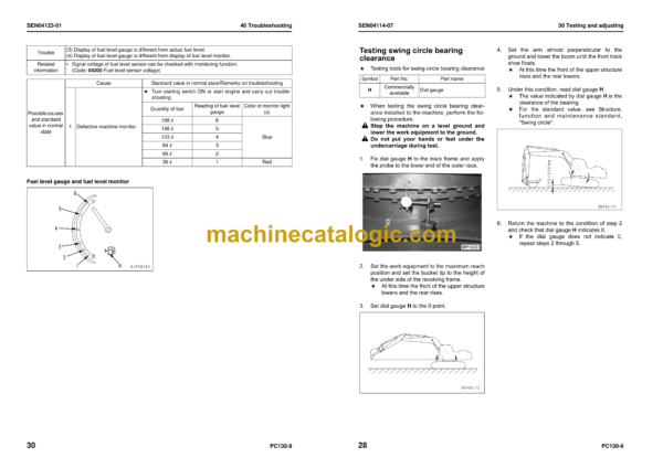 Komatsu PC130-8 Hydraulic Excavator Shop Manual (SEN03763-15)