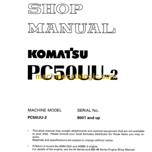 Komatsu PC50UU-2 Hydraulic Excavator Shop Manual (SEBM000906)