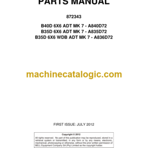 BELL ADT B35D - B40D MK7.2 Parts Manual