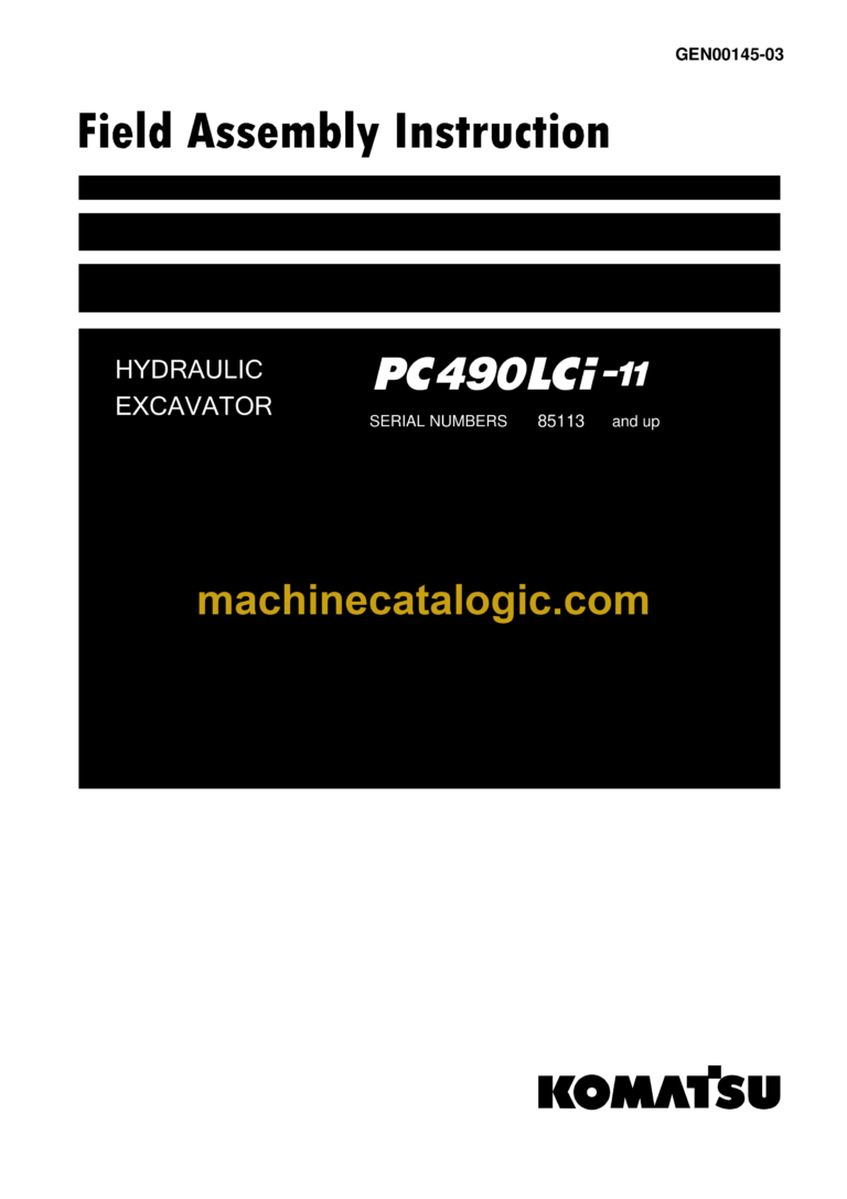 Komatsu PC490LCi-11 Hydraulic Excavator Field Assembly Manual (GEN00145-03)