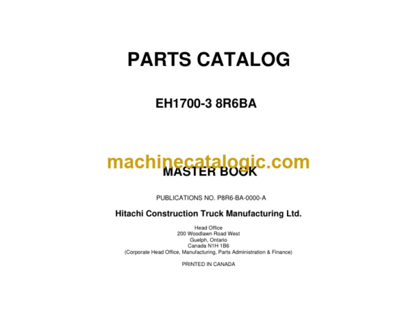 Hitachi EH1700-3 8R6 Parts Catalog