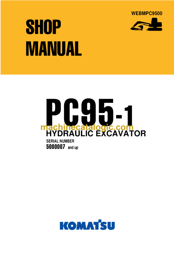 Komatsu PC95-1 Hydraulic Excavator Shop Manual (WEBMPC9500)