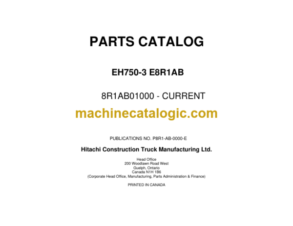 Hitachi EH750-3 8R1AB Parts Catalog