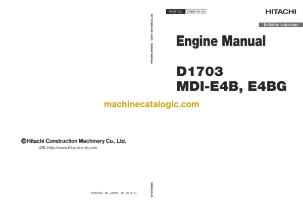 Hitachi D1703 MDI-E4B ,MDI-E4G Engine Manual