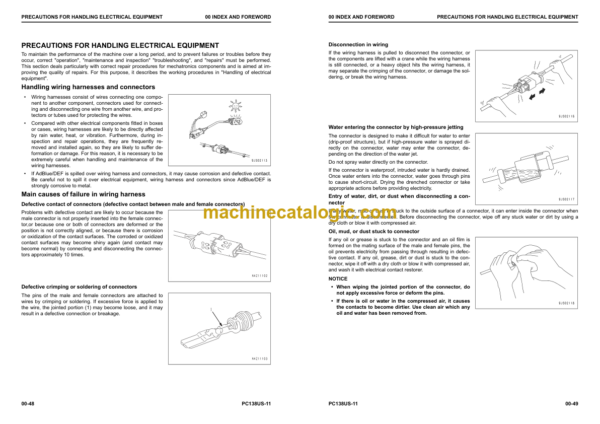 Komatsu PC138US-11 Hydraulic Excavator Shop Manual (WENBM00131)