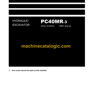 Komatsu PC40MR-3 Hydraulic Excavator Shop Manual (WEN00005-00)