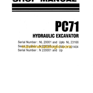 Komatsu PC71 Hydraulic Excavator Shop Manual