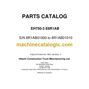 Hitachi EH750-3 8R1AB Parts Catalog (P8R1-AB-0000-F)