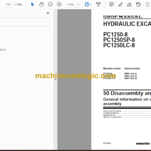 Komatsu PC1250-8 PC1250SP-8 PC1250LC-8 Hydraulic Excavator Shop Manual (SEN00889-28)