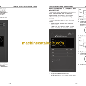 Tigercat S855E Shovel Logger Service Manual (85553001 – 85554000) (51129AENG)