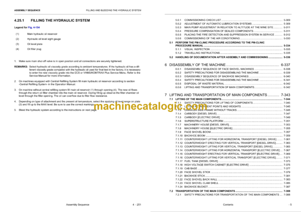 Komatsu PC5500-6 Hydraulic Mining Shovel Assembly Manual (AM15100up-EN-2)