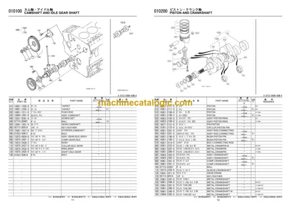 Hitachi D722-EKBH-HCM-8 Engine Parts Catalog