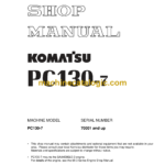 Komatsu PC130-7 Hydraulic Excavator Shop Manual (SEBM036303)