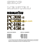 Komatsu PC30R-8 PC46R-8 PC40R-8 PC45R-8 Hydraulic Excavator Shop Manual (SEBM012604)