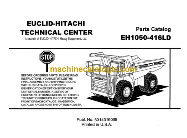 Hitachi EH1050-416LD Parts Catalog