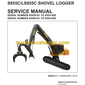 Tigercat LS855C Shovel Logger Service Manual (85500101 - 85502000) (33047A)