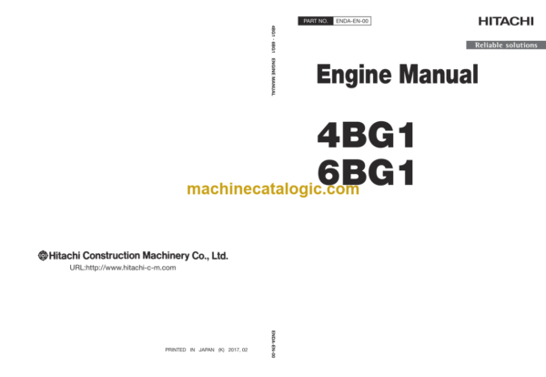 Hitachi 4BG1, 6BG1 Engine Manual