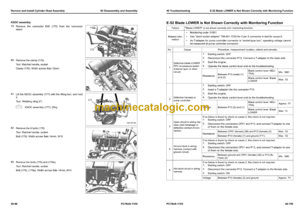 Komatsu PC78US-11E0 Hydraulic Excavator Shop Manual (SEN06854-08)