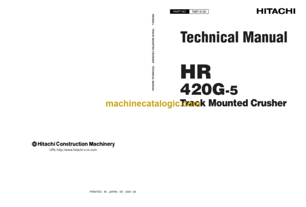 Hitachi HR420G-5 Track Mounted Crusher Technical Manual