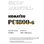 Komatsu PC1800-6 Hydraulic Excavator Shop Manual (SEBM027708)
