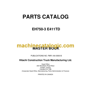 Hitachi EH750-3 E411TD 8R1AA Parts Catalog