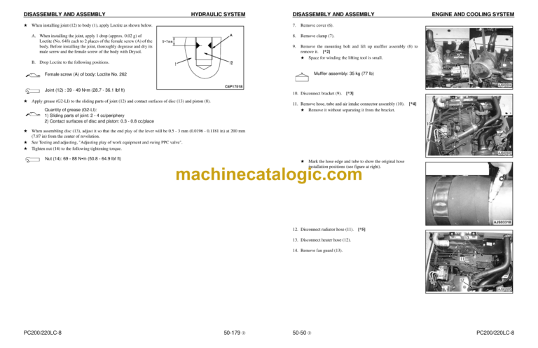 Komatsu PC200LC-8 PC220LC-8 Hydraulic Excavator Shop Manual (CEBM000903)