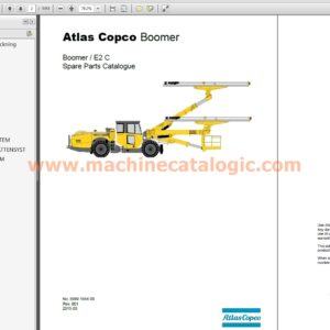 Atlas Copco Boomer E2 C Spare Parts Catalogue (No. 8999 1844 00)