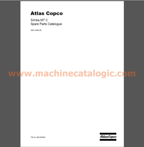 Atlas Copco Simba M7 C Spare Parts Catalogue (PM No. 8991849500)