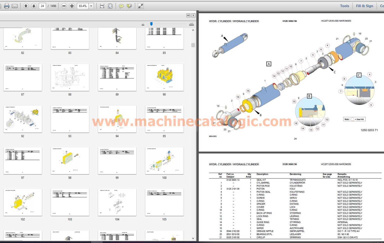 Atlas Copco Simba M7 C Spare Parts Catalogue (PM No. 8991849500